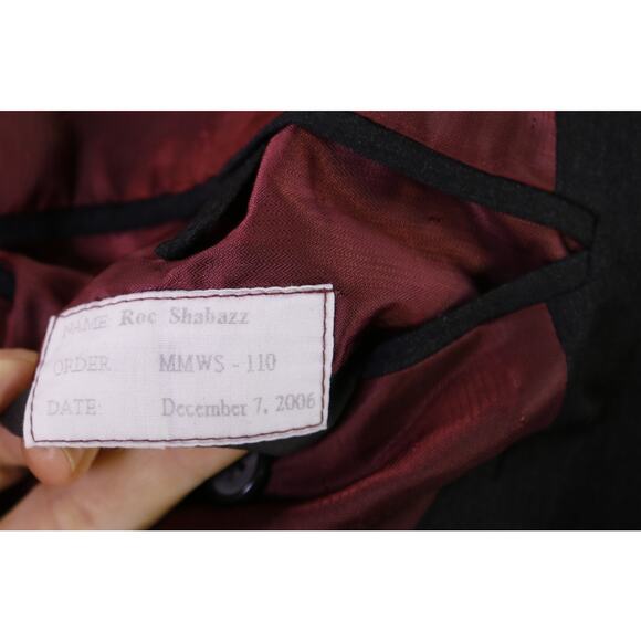 Custom Tailored Solid Charcoal Gray 1-Btn Peak Lapel Wool Suit Athletic 50S - Picture 9 of 10